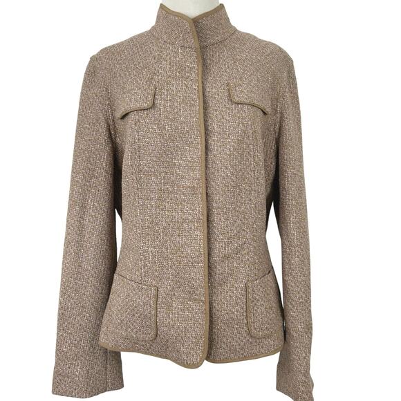 Elie Tahari Women Single-Breasted Blazer Jacket Brown Office Holiday Size S/M - Picture 1 of 7